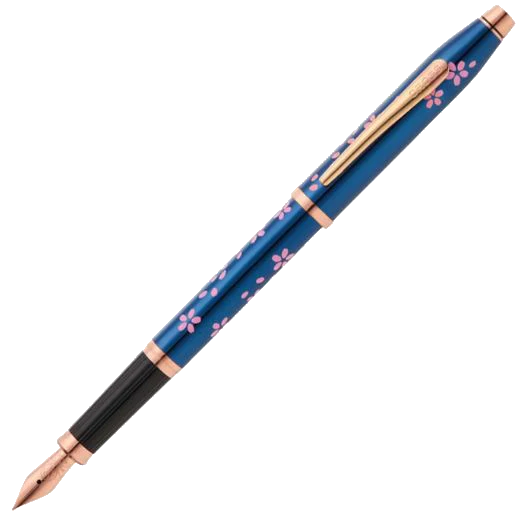 Cross Century II Cherry Blossom Fountain Pen in Blue PVD - Image 4