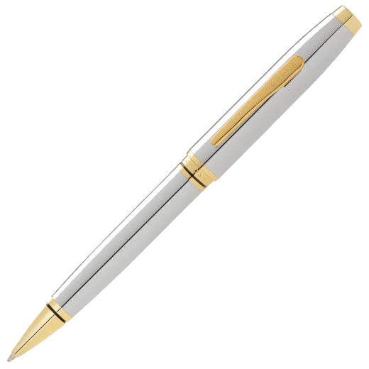 Cross Chrome Coventry Ballpoint Pen with Gold Trim