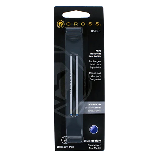 Cross Mini Ballpoint Refills in Blue with Medium Nib