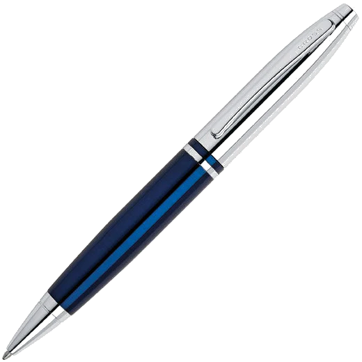 Cross Polished Blue Lacquer & Chrome Calais Ballpoint Pen