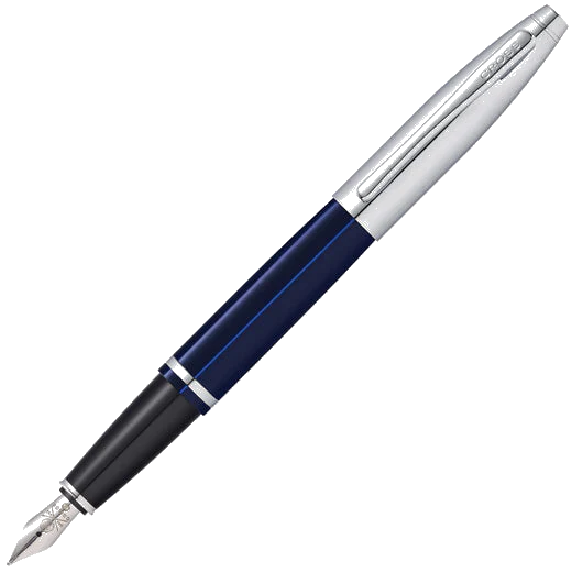 Cross Polished Blue Lacquer & Chrome Calais Fountain Pen
