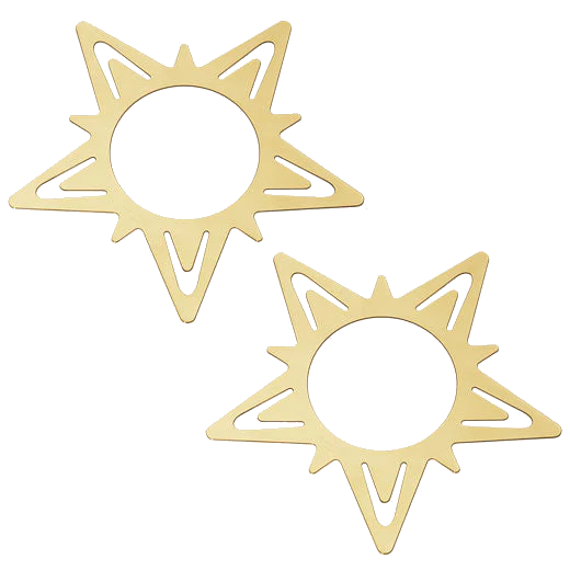 Georg Jensen 18 KT. Gold Plated Christmas Star Napkin Ring/Table Card Holders