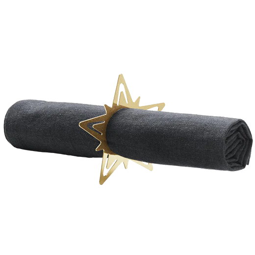 Georg Jensen 18 KT. Gold Plated Christmas Star Napkin Ring/Table Card Holders - Image 2