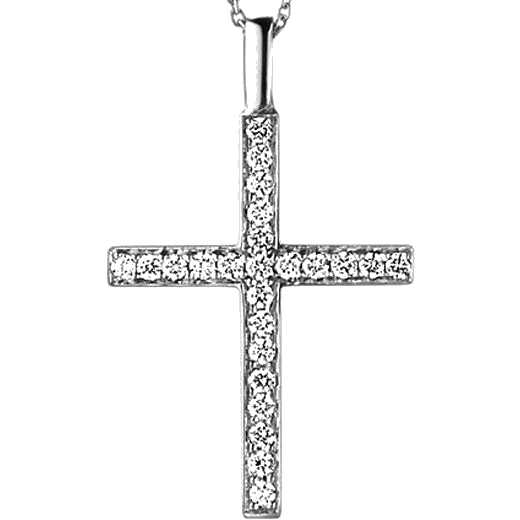 Georg Jensen 18KT White Gold Diamond Cross Pendant - Image 3