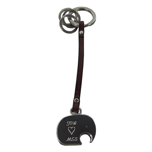 Georg Jensen Georg Jensen Elephant Keyring - Aluminium And Leather - Image 4