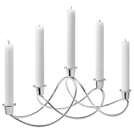 Georg Jensen Mirror Polished Stainless Steel Harmony Candle Holder