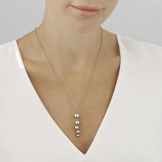 Georg Jensen Oxidised Sterling Silver Moonlight Grapes Drop Pendant Necklace - Image 3