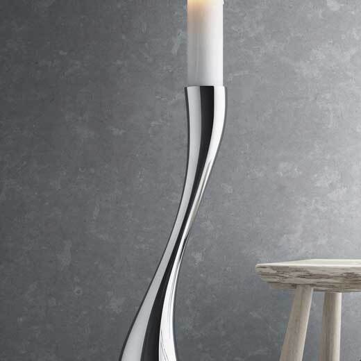 Georg Jensen Stainless Steel Cobra Large Floor Candle Holder - Image 3