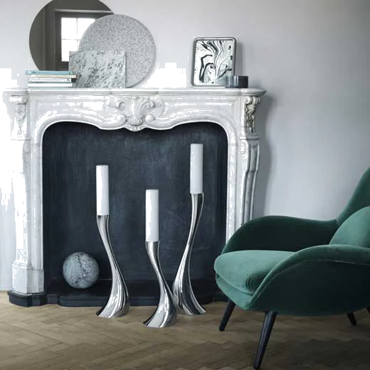 Georg Jensen Stainless Steel Cobra Medium Floor Candle Holder - Image 3