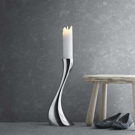 Georg Jensen Stainless Steel Cobra Small Floor Candle Holder - Image 3