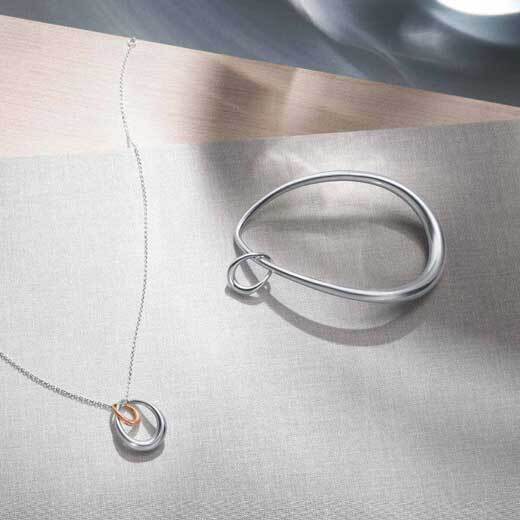 Georg Jensen Sterling Silver and 18 KT. Rose Gold Offspring Pendant - Image 3