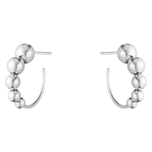 Georg Jensen Sterling Silver Moonlight Grapes Hoop Earrings