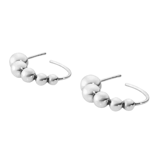 Georg Jensen Sterling Silver Moonlight Grapes Hoop Earrings - Image 2
