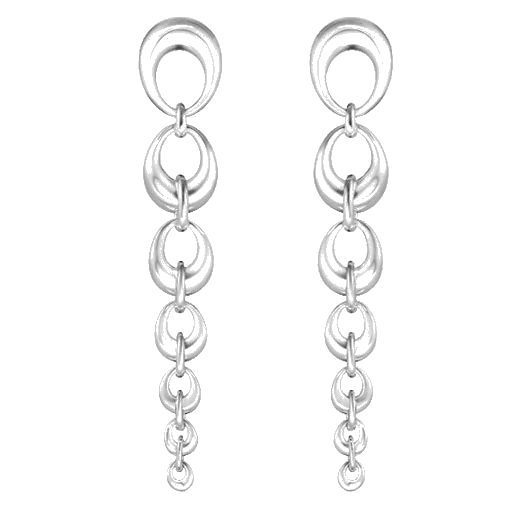 Georg Jensen Sterling Silver Offspring Drop Earrings