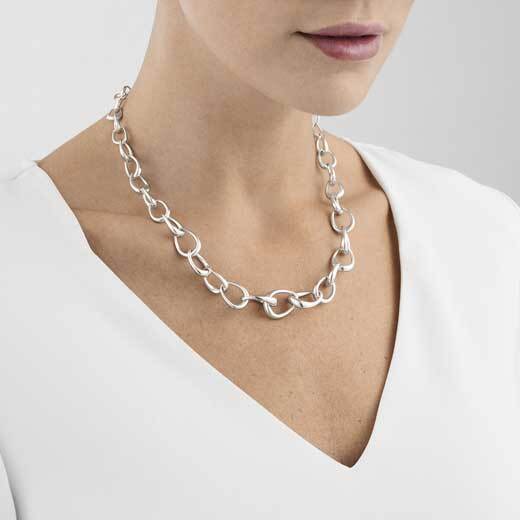 Georg Jensen Sterling Silver Offspring Interlocked Necklace - Image 2