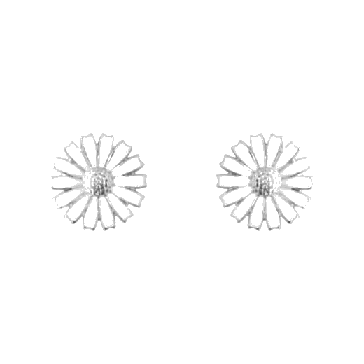Georg Jensen Sterling Silver White Daisy Stud Earrings