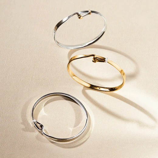 Georg Jensen Sterling Silver & White Diamond Torun Bangle - Image 3