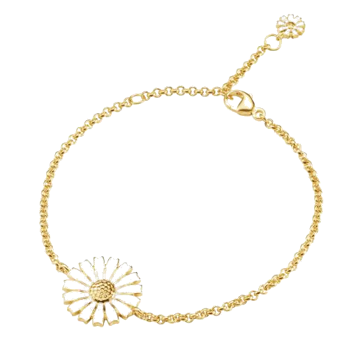 Georg Jensen White Enamel Gold-Plated Daisy Bracelet