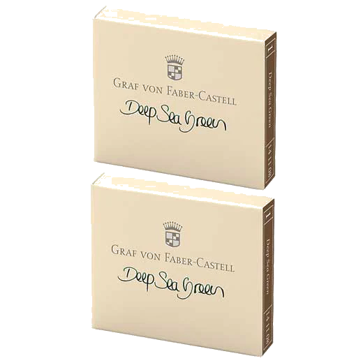 Graf von Faber-Castell Deep Sea Green Ink Cartridges 2 x Pack of 6