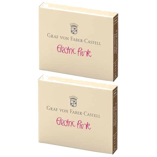 Graf von Faber-Castell Electric Pink Ink Cartridges 2 x Pack of 6