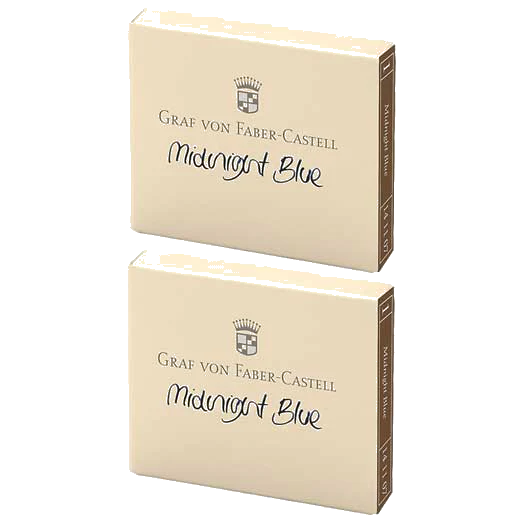 Graf von Faber-Castell Midnight Blue Ink Cartridges 2 x Pack of 6