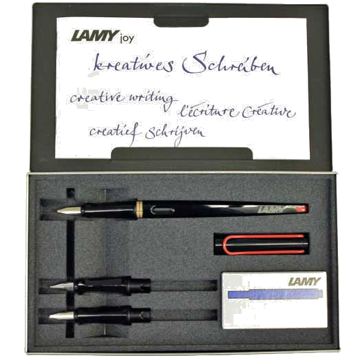 LAMY Joy AL Glossy Black Calligraphy Fountain Pen Set - Image 2