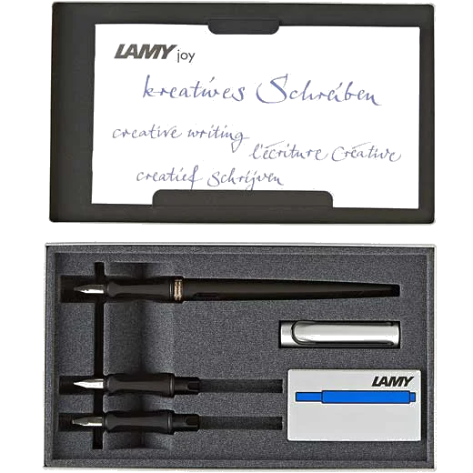 LAMY Joy AL Matte Black Calligraphy Fountain Pen Set - Image 2