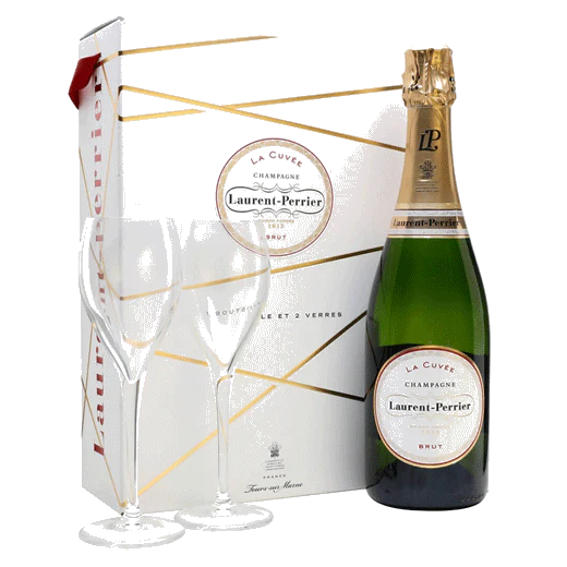 Laurent Perrier 75cl La Cuvèe Champagne and Two Branded Glasses Gift Set - Image 3