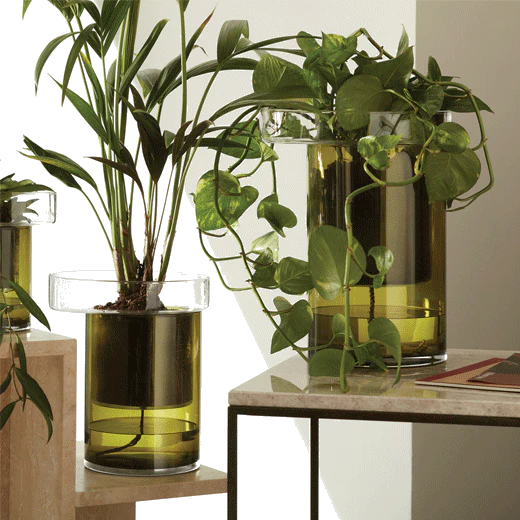 LSA International Balcony Self Watering Planter H35cm Olive Green - Image 3
