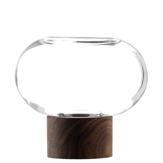 LSA International Select Oblate Small Vase with Walnut Base