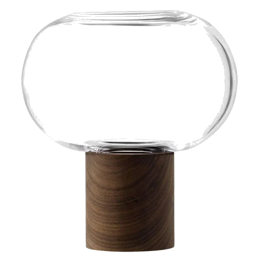 LSA International Select Oblate Tall Vase with Walnut Base