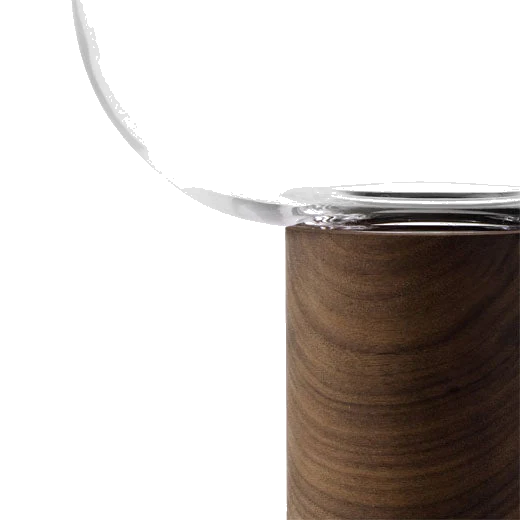 LSA International Select Oblate Tall Vase with Walnut Base - Image 3