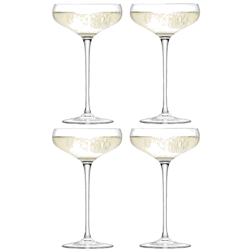 LSA International Signature Wine 4 x Champagne Saucers