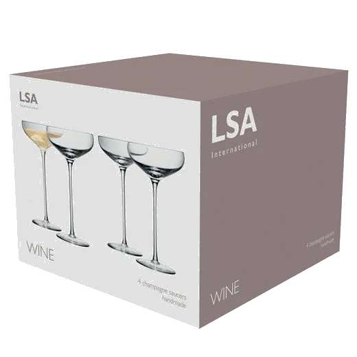 LSA International Signature Wine 4 x Champagne Saucers - Image 3