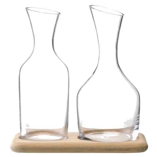 LSA International Signature Wine & Water Carafe Set with Oak Base - Image 2
