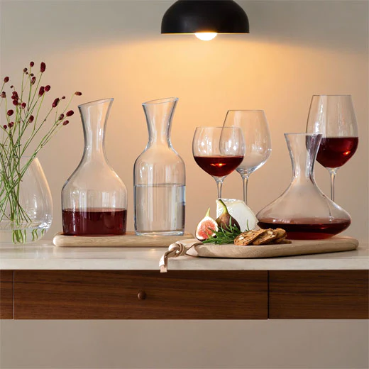 LSA International Signature Wine & Water Carafe Set with Oak Base - Image 4