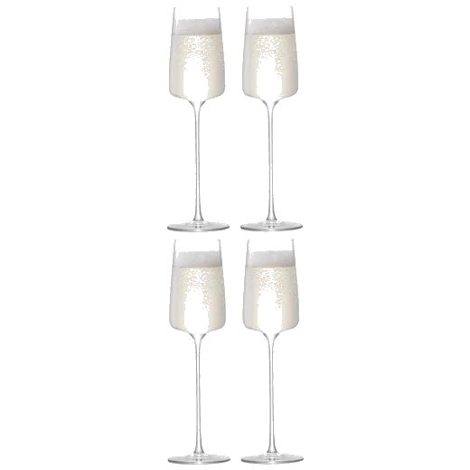 LSA International Standard Metropolitan 4 x Champagne Flutes