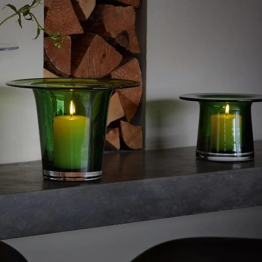LSA International Victoria Lantern Fern Green Glass Vase 13.5 cm - Image 3