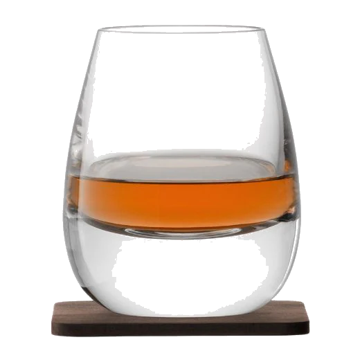 LSA International Whisky Islay Tumbler 250ml & Walnut Coaster Set of 2 - Image 2