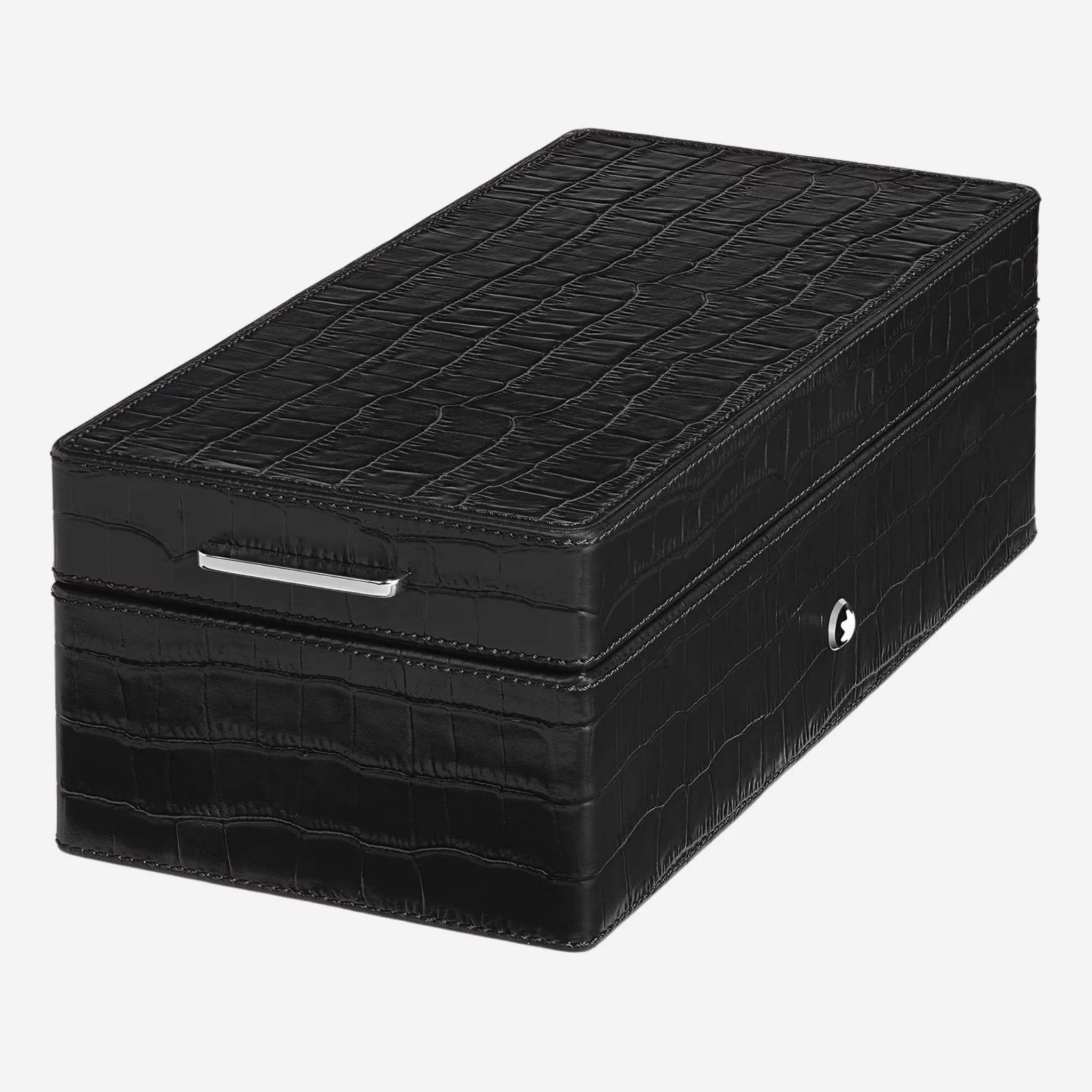 Montblanc 3-Pen Box in Croco-Embossed Black Leather - Image 2