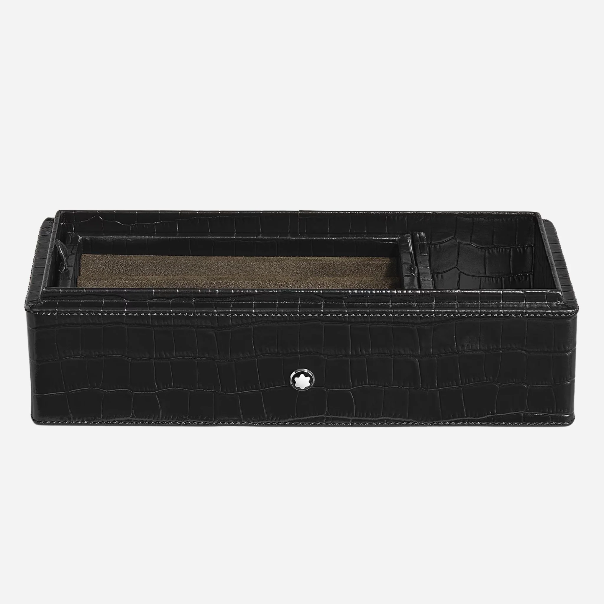 Montblanc 3-Pen Box in Croco-Embossed Black Leather - Image 3