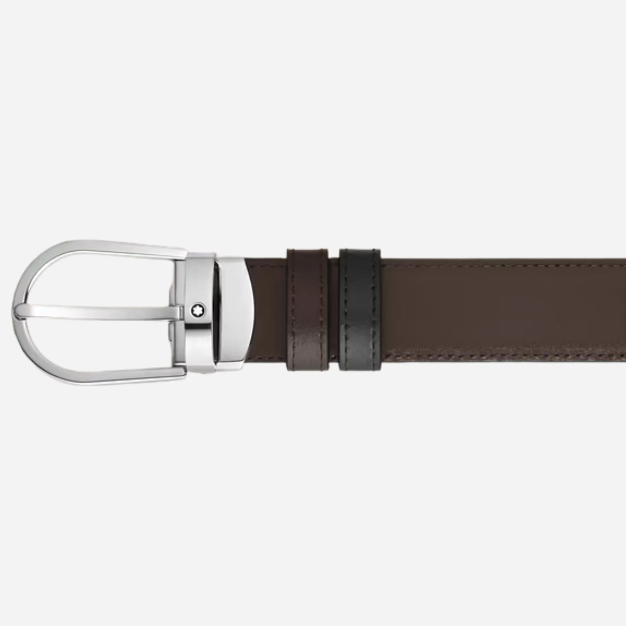 Montblanc 30 mm Horseshoe Pin Buckle Reversible Black and Ebony Meisterstück Leather Belt - Image 4
