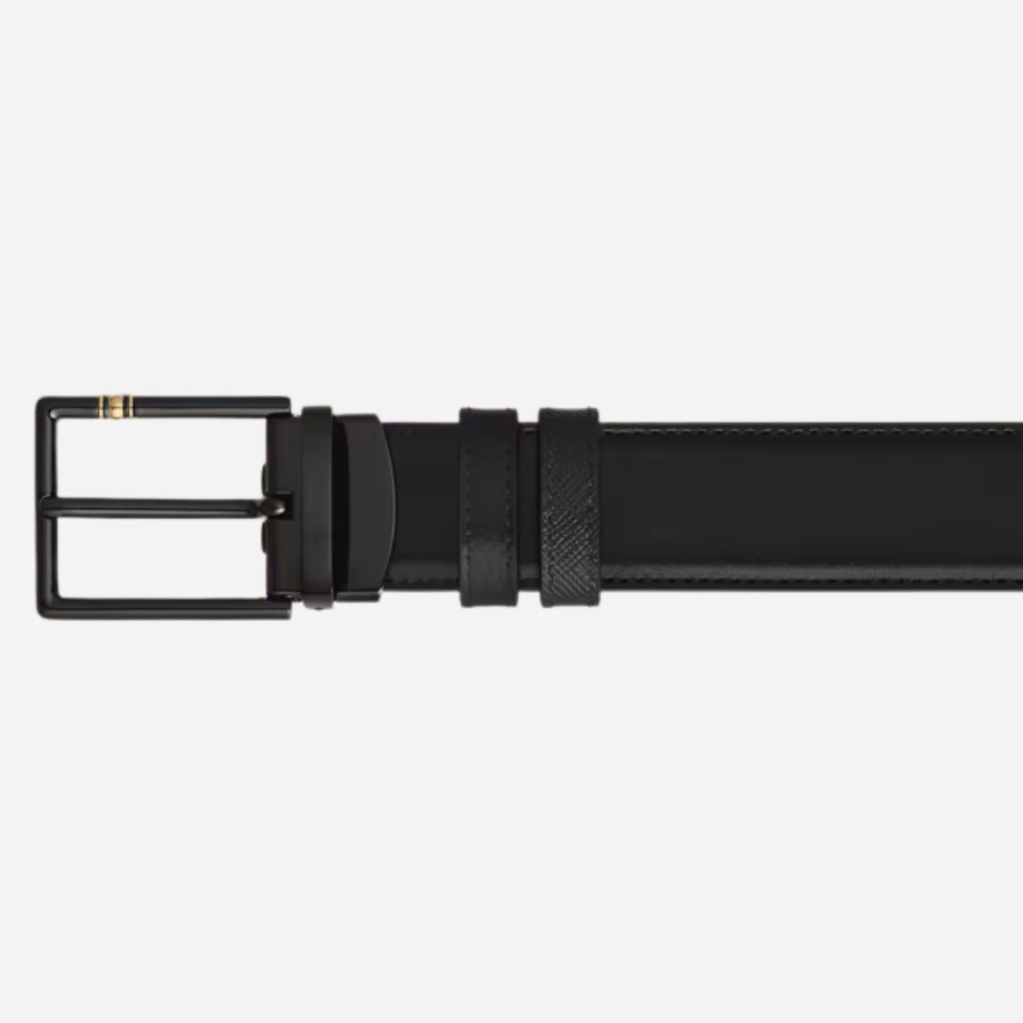 Montblanc 30 mm Reversible Black Sartorial and Meisterstück Leather Belt with Black Rectangular Pin Buckle - Image 2