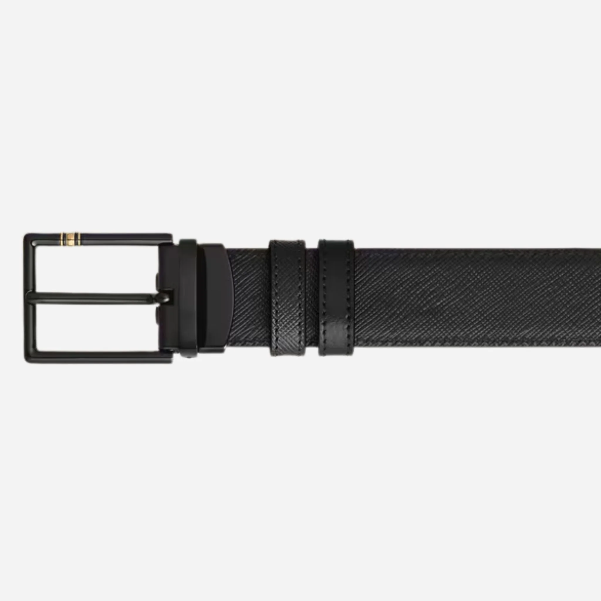 Montblanc 30 mm Reversible Black Sartorial and Meisterstück Leather Belt with Black Rectangular Pin Buckle - Image 3