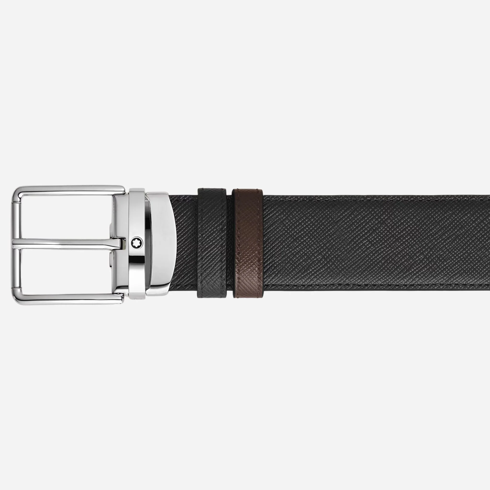 Montblanc 35 mm Everyday Pin Buckle Reversible Black and Ebony Sartorial Leather Belt - Image 2