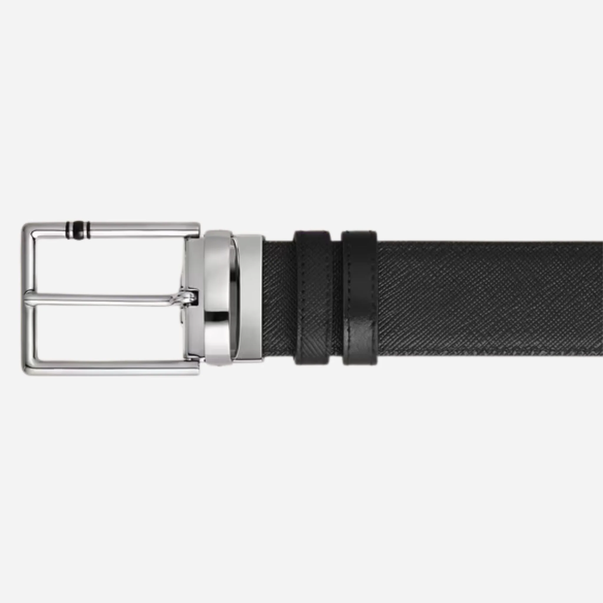 Montblanc 35 mm Reversible Black Sartorial and Meisterstück Leather Belt with Rectangular Pin Buckle - Image 3