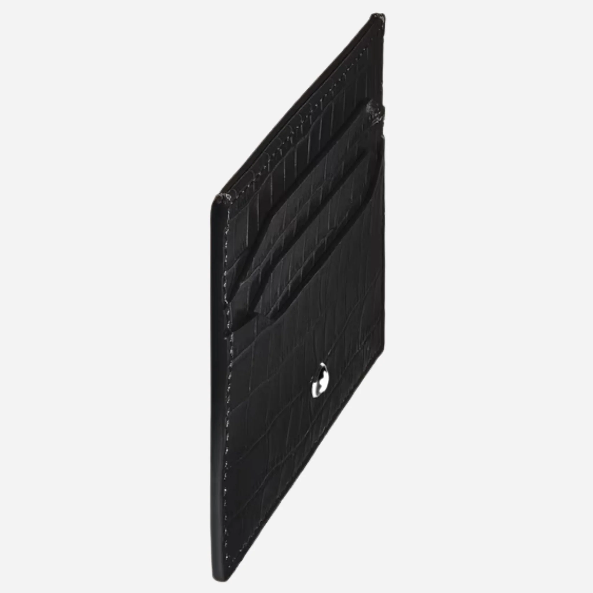 Montblanc 6CC Black Croco-Embossed Leather Card Holder - Image 2