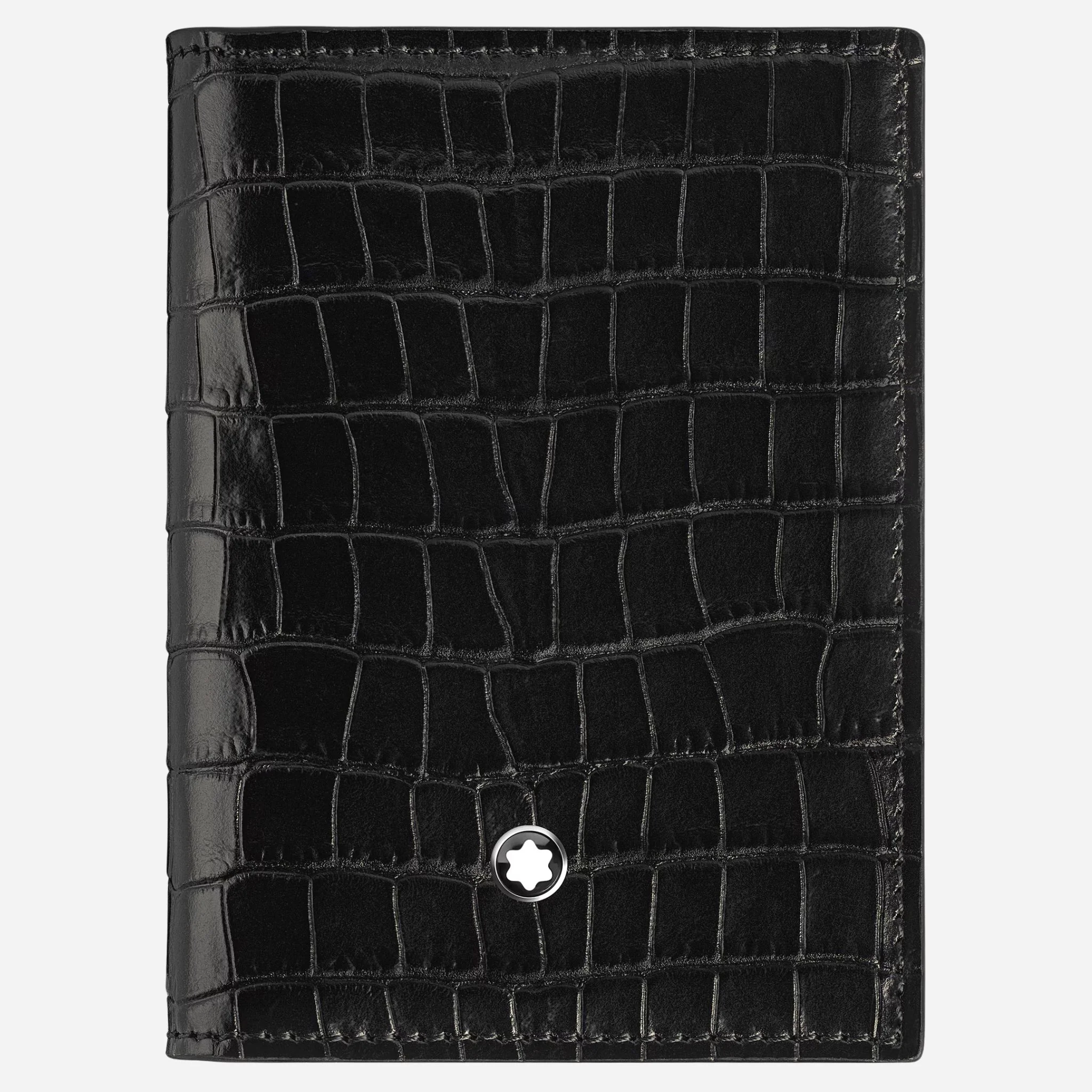 Montblanc Black Croco-Embossed Leather 4CC Card Holder