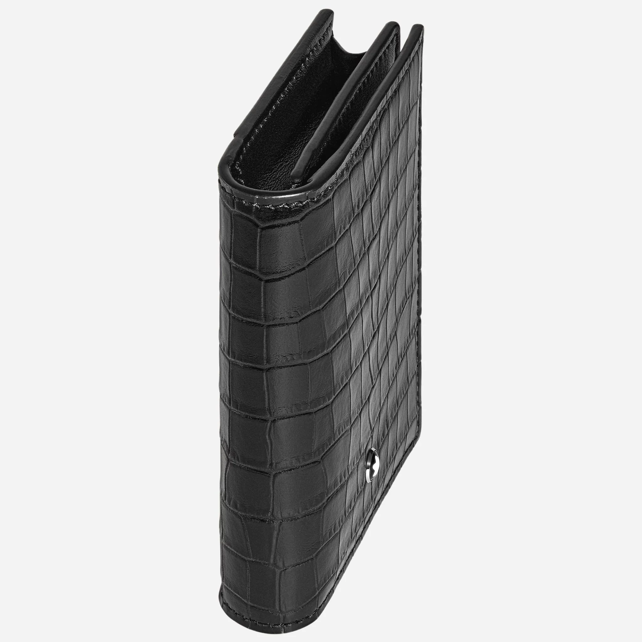 Montblanc Black Croco-Embossed Leather 4CC Card Holder - Image 3