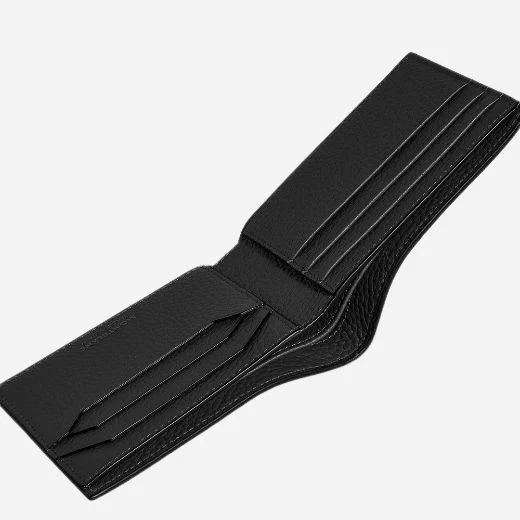 Montblanc Black Leather 6CC Bifold Wallet - Image 4